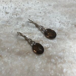 😍925 Silver & Smokey Quartz Dangle Earrings😍NWOT